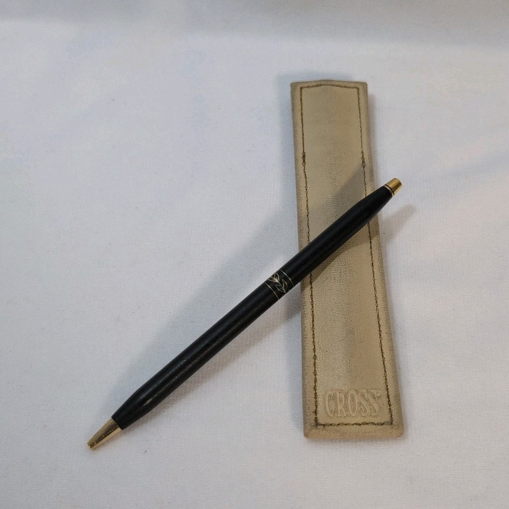 Cross Ladies classic Century Matte Black & Gold Pen With Pouch